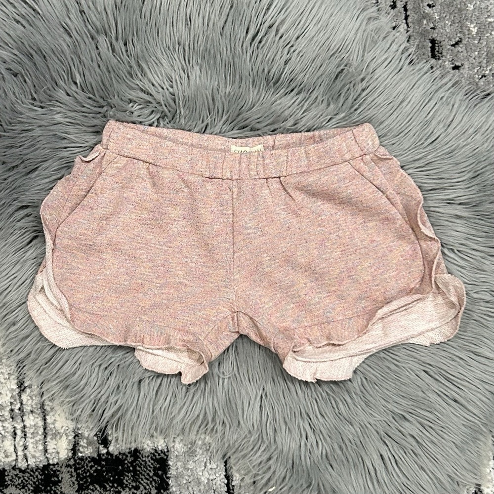 Siaomimi Girls Ruffle Pink Rose‎ Powder Glitter Shorts Size 12Y ($55)